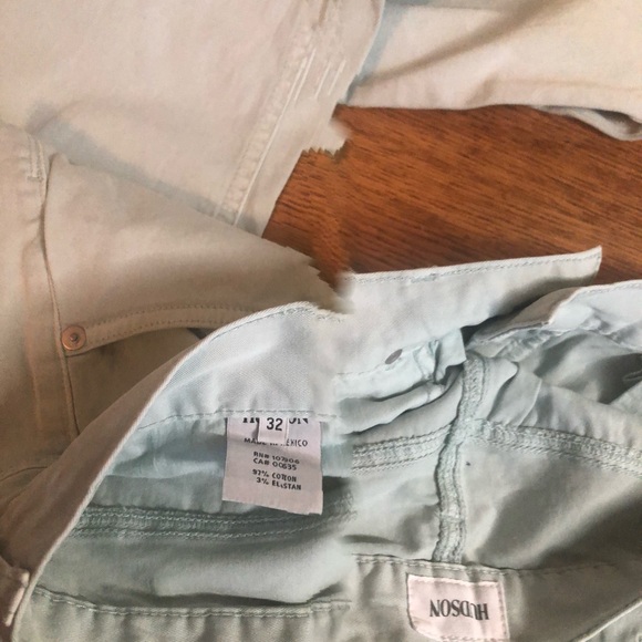 HUDSON BLAKE MENS LIGHT MINT GREEN SLIM FIT STRAIGHT LEG  PANTS SIZE 32 - Picture 7 of 7